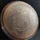 Ceiling basin signed Vlieghe in molded glass pressed pink floral pattern art-deco
