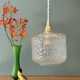 Suspension globe vintage en verre transparent