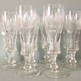 10 Bohemian flutes cut crystal