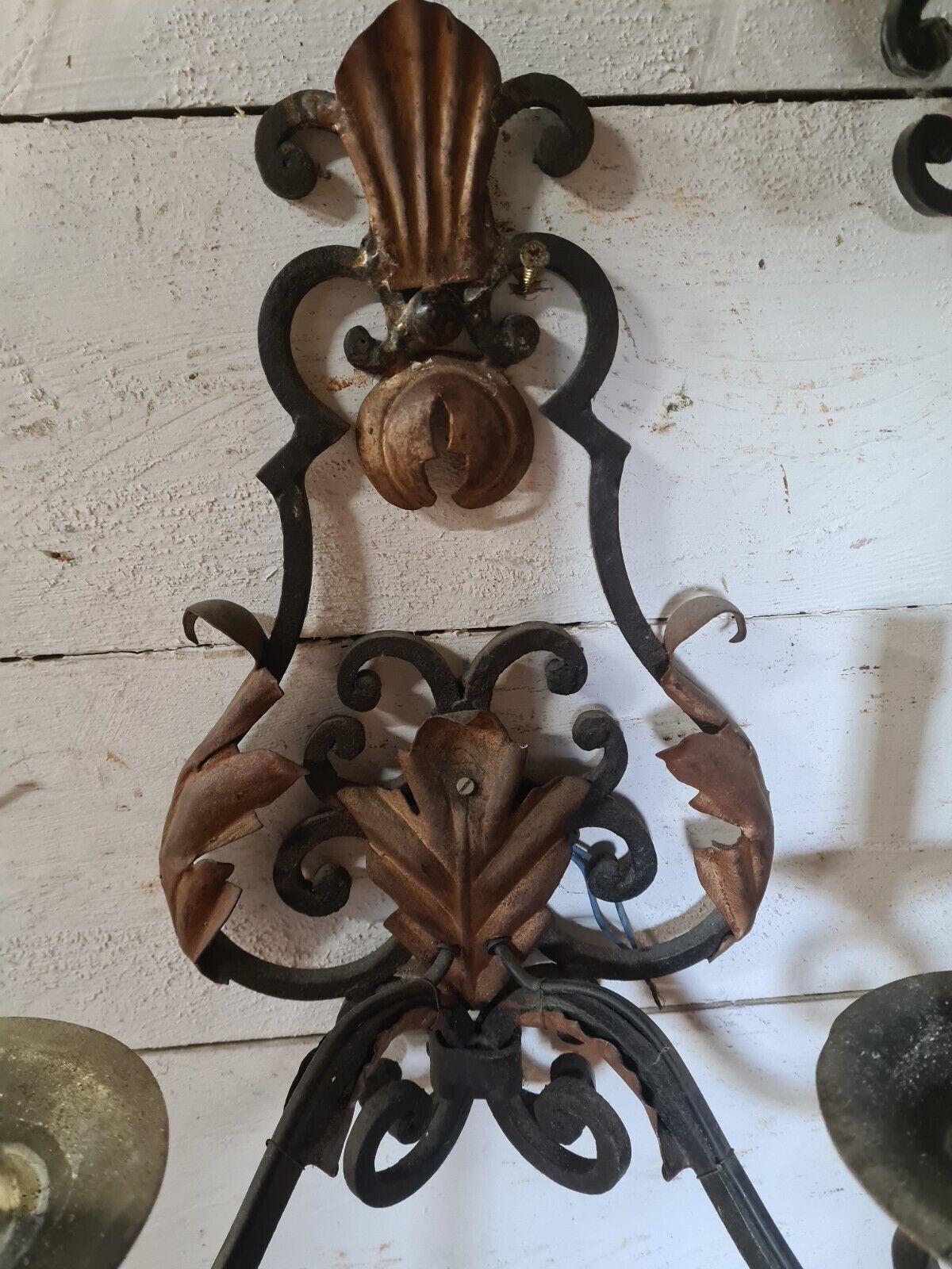 2 wrought iron sconces