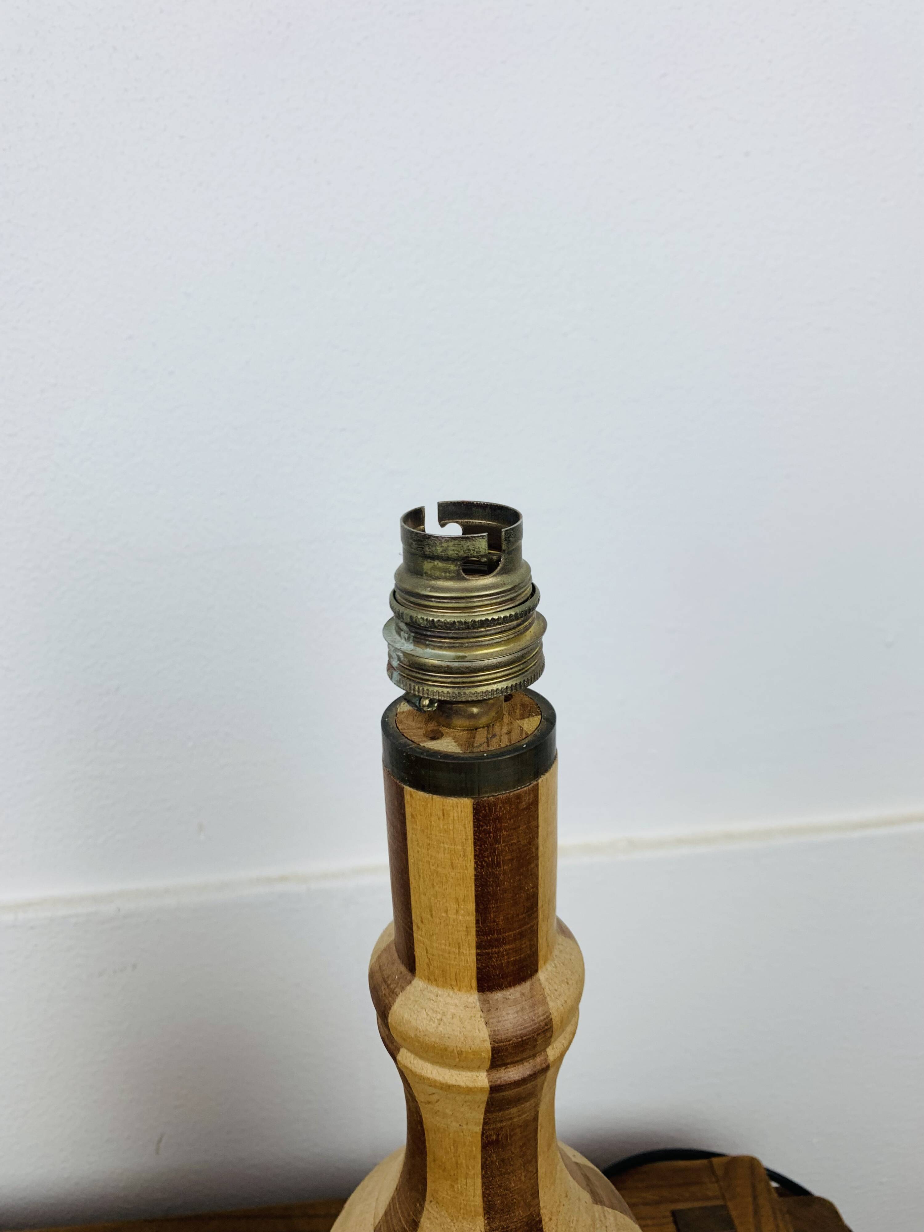 Pair of vintage turned wood lamps