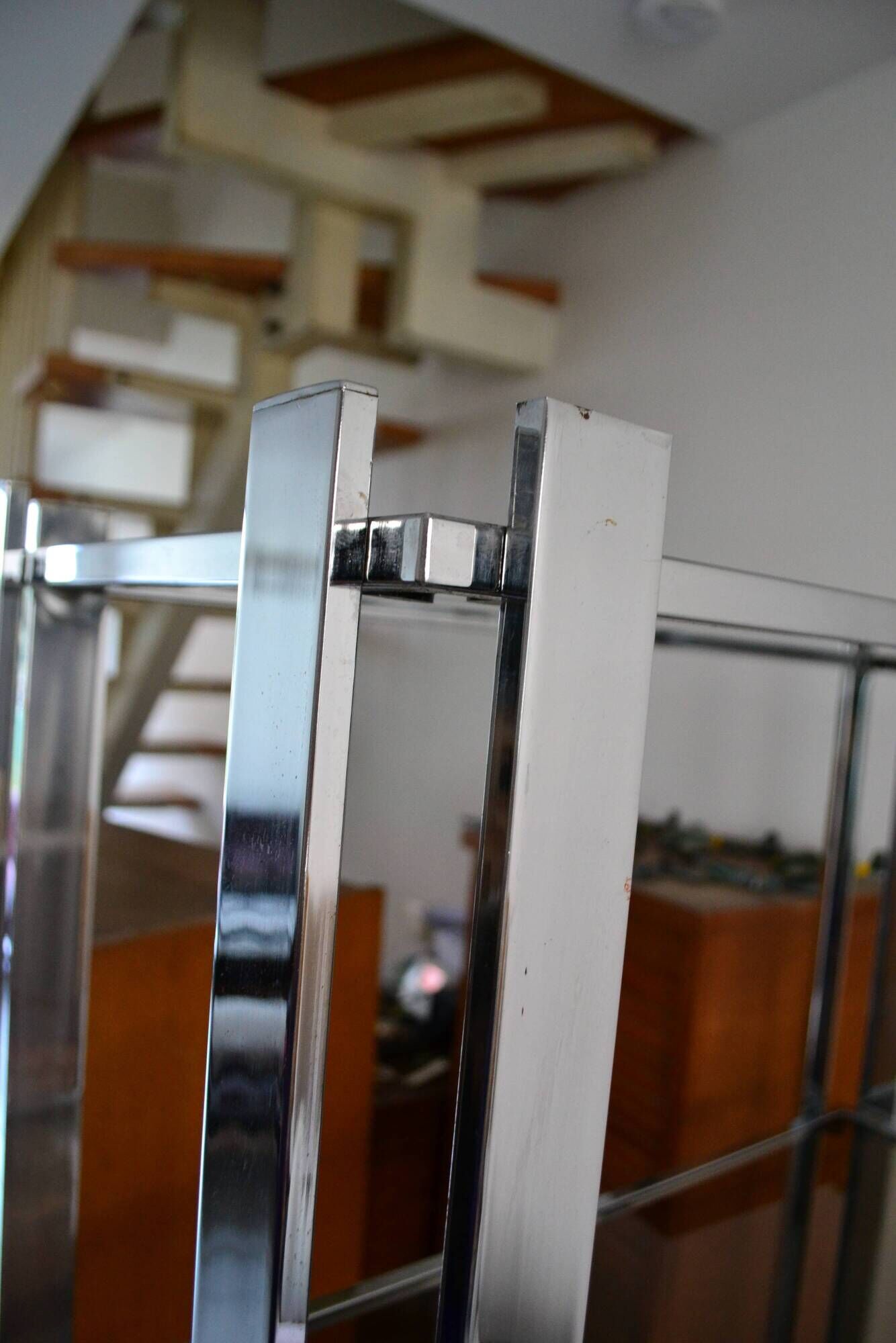 1970s smoked glass chrome bookshelf