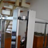 Chrome smoked glass shelf bookcase from the 70s