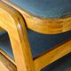 Two MID-Century green vinyl stools from the 1970s with tapered legs.
