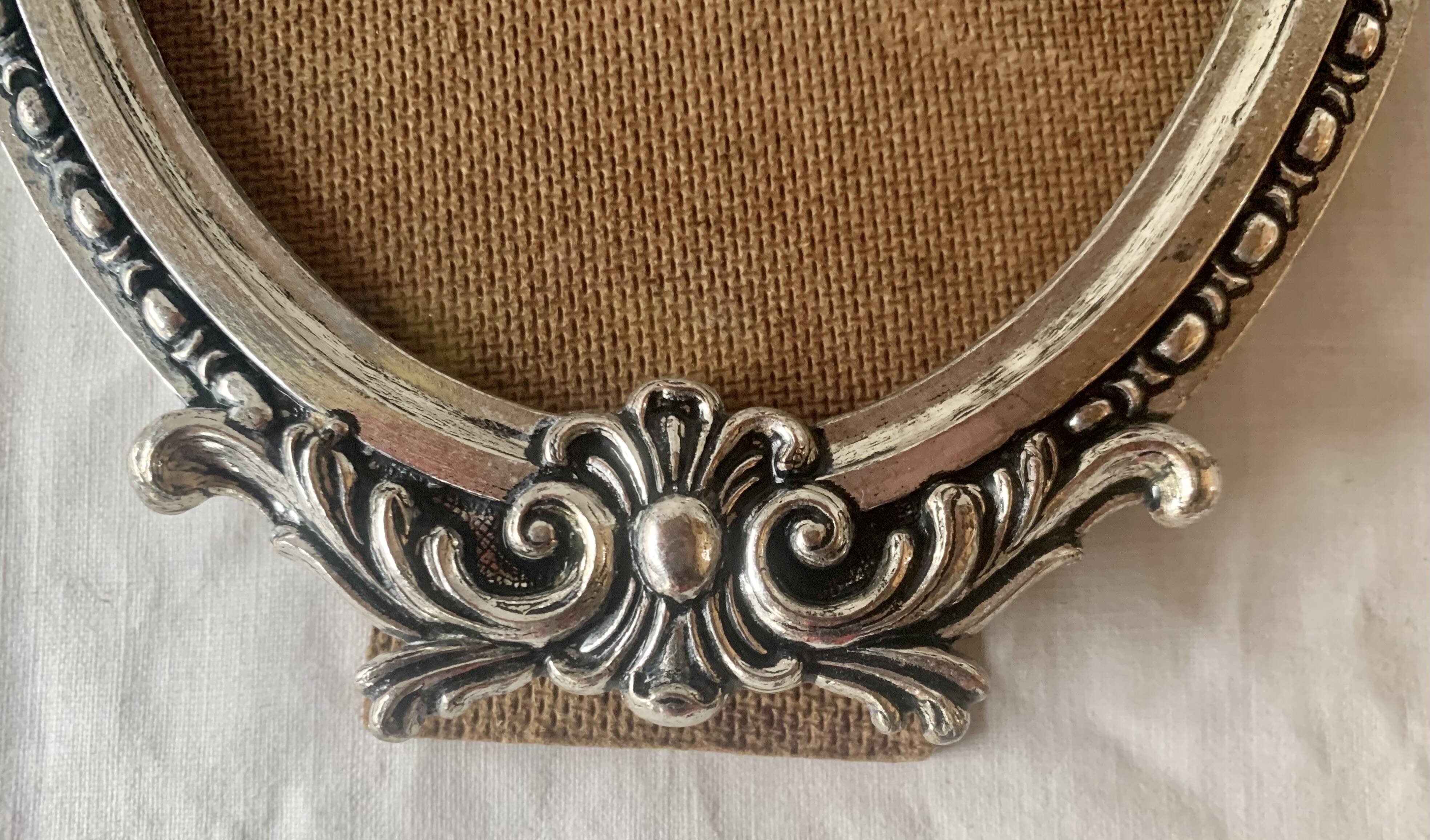 Pair of vintage silver metal frames