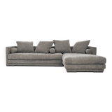 Canapé d’angle gris, design scandinave