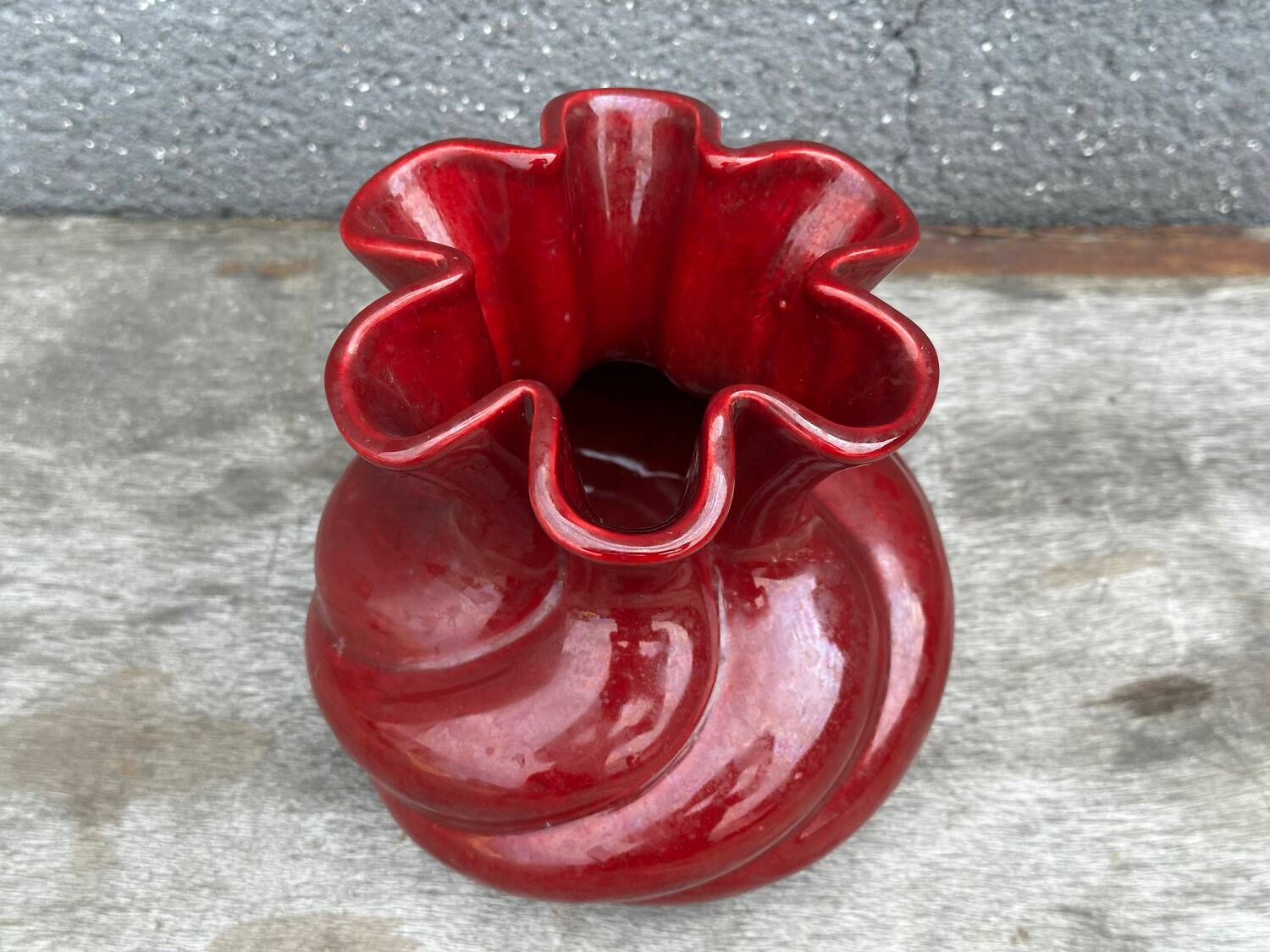 Twisted Vase Vallauris Bordeaux 1950s