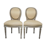 Paire de chaises de style Louis XVI
