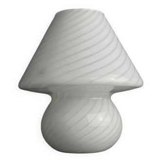 Vintage Murano glass table lamp in a swirling mushroom shape, Italy, 1970s.