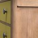 Commode art déco jaune poudré et bois brut