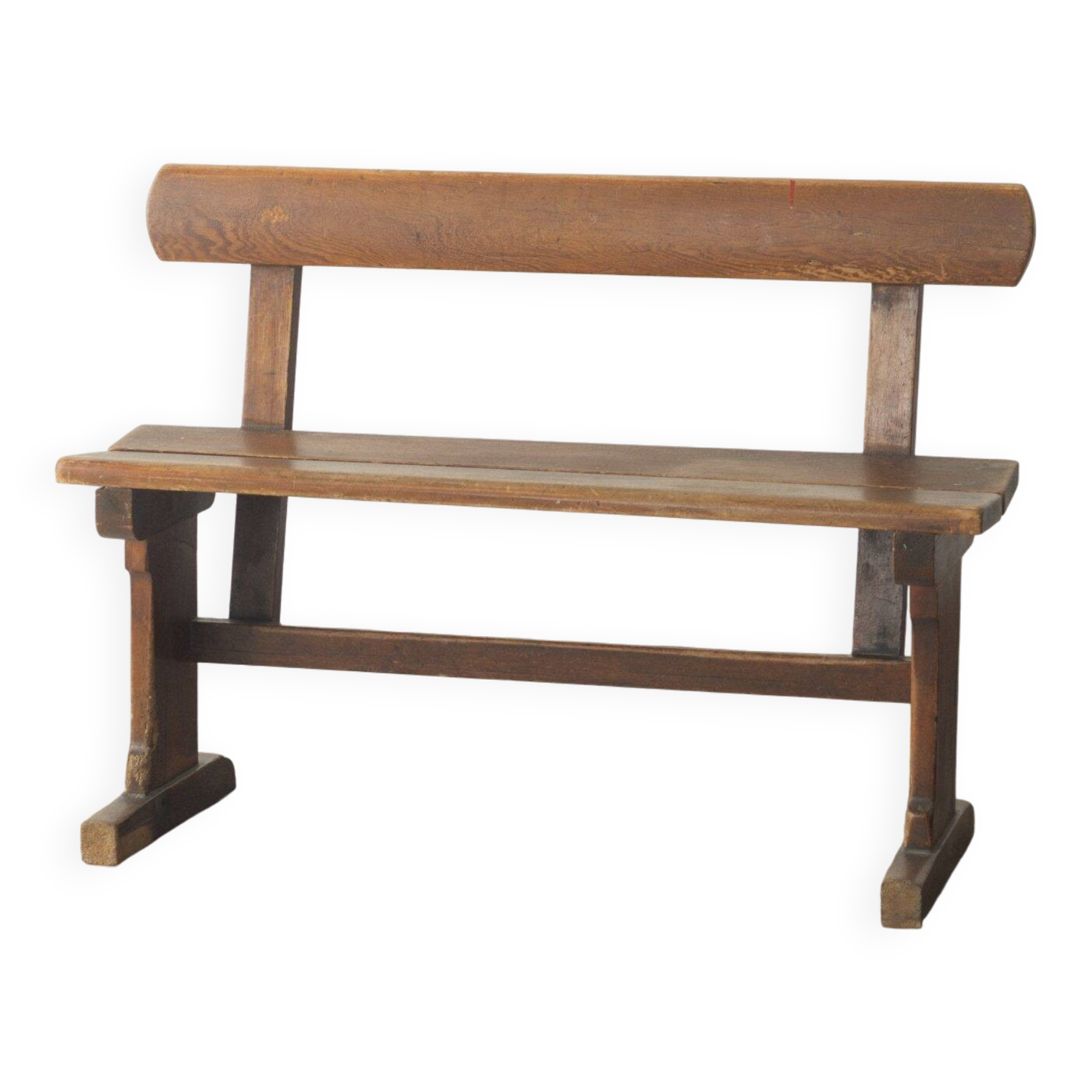 Solid oak Danish school bench