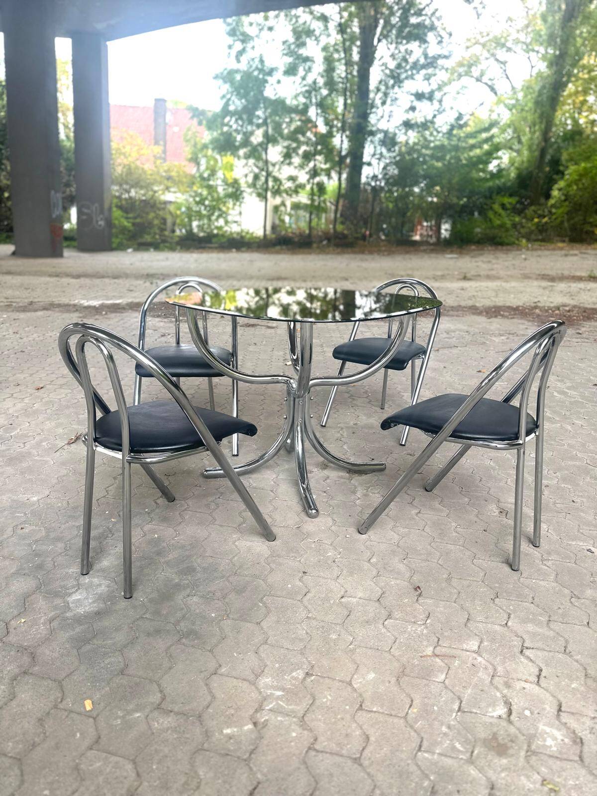 Table and 4 chairs set - Giotto Stoppino - Italy - 1960