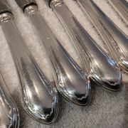 12 silver plated table knives, goldsmith SFAM, art deco style