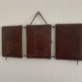 Vintage mirror 1930 barber triptych - 28 x 69 cm