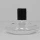 Vase Carafe Carl Aubock II with Black Leather Top, Midcentury, Austria, 1950s