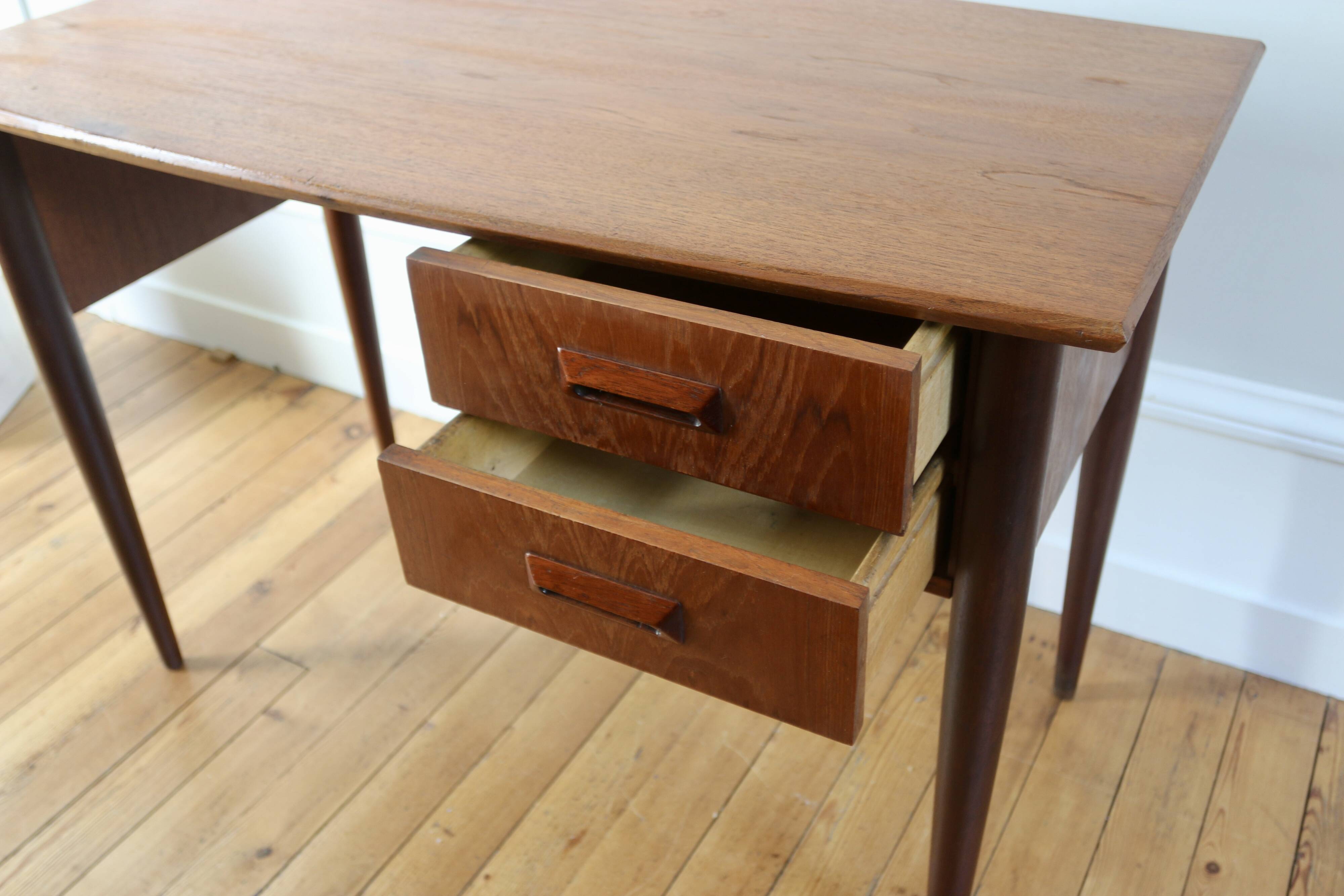 Small vintage 1960s Scandinavian teak desk
