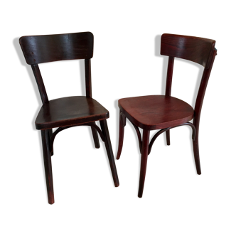Pair of bistrot chairs vintage Antoine Berc