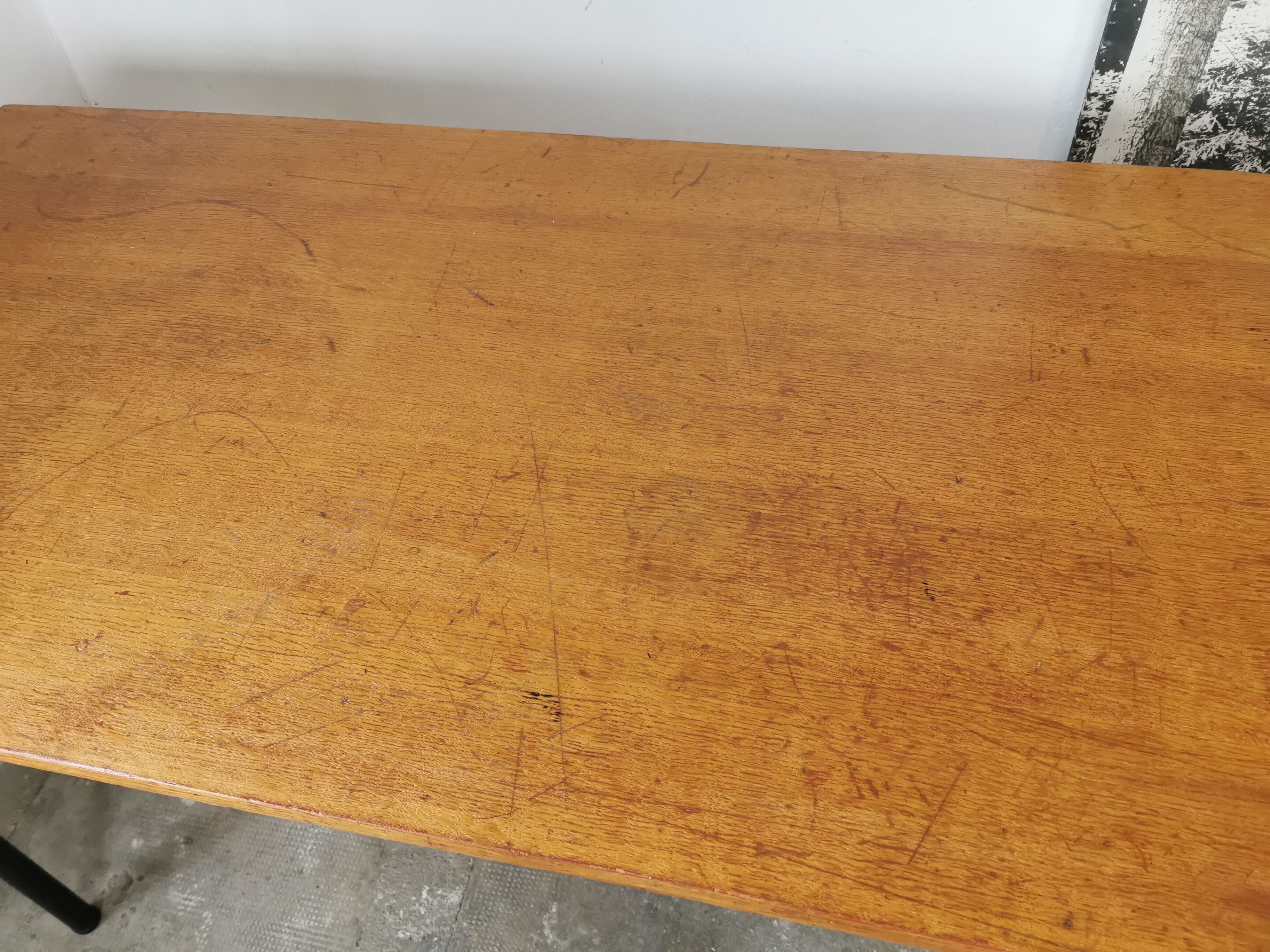 Refectory table Mullca metal and wood 1960