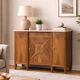 Art Deco sideboard in solid walnut and veneer – pink marble top