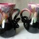 Pair of vintage vases in twisted ceramic
