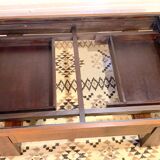 Rosewood coffee table, with black glass top, Brazil 1970