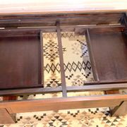 Rosewood coffee table, with black glass top, Brazil 1970