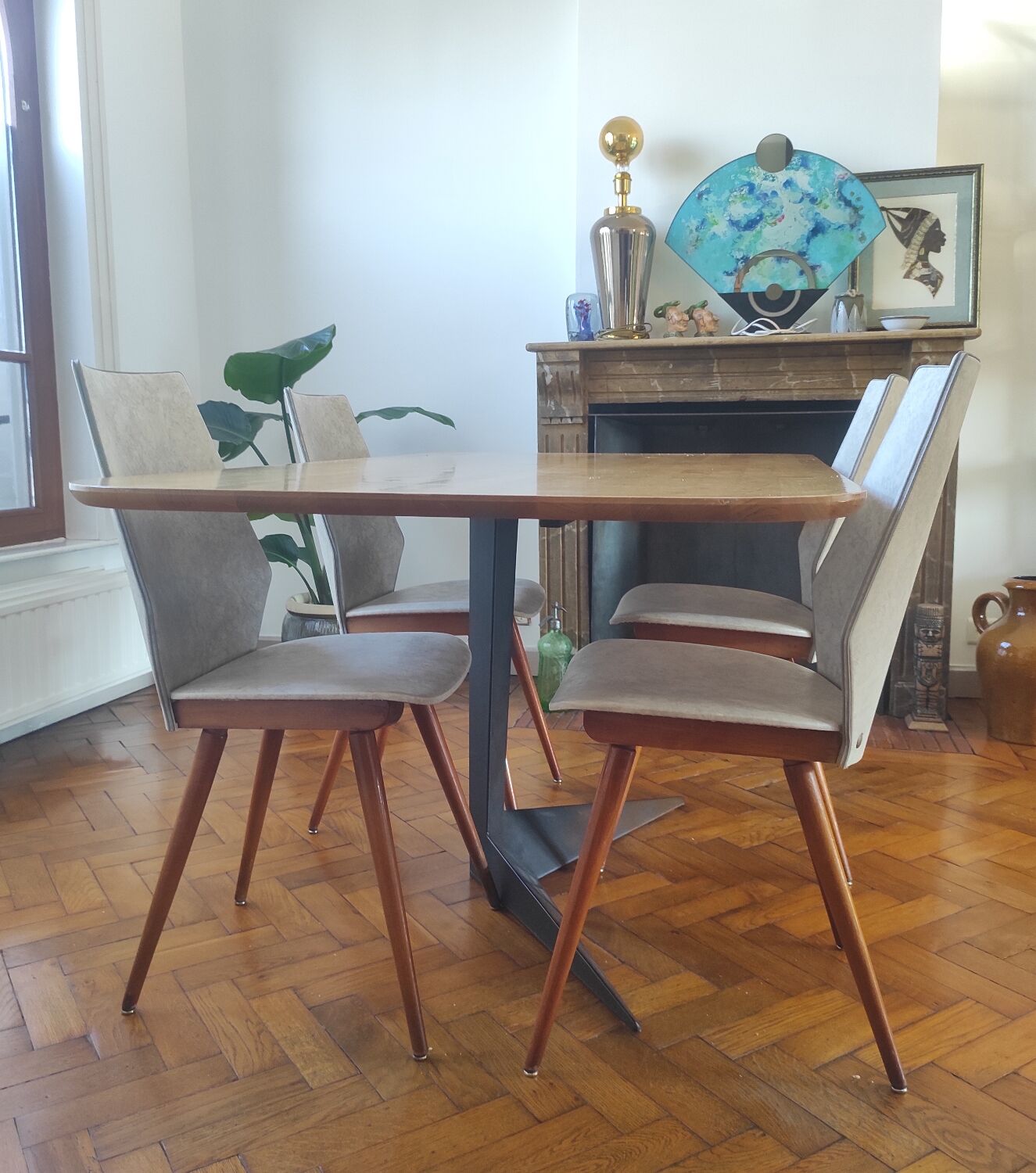 Set of 4 BAUMANN chairs from the 60s (model 840, Max Bill)