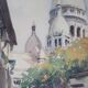 Watercolour "The Sacré-Cœur from Montmartre" by Henri Alexis Schaeffer 1942