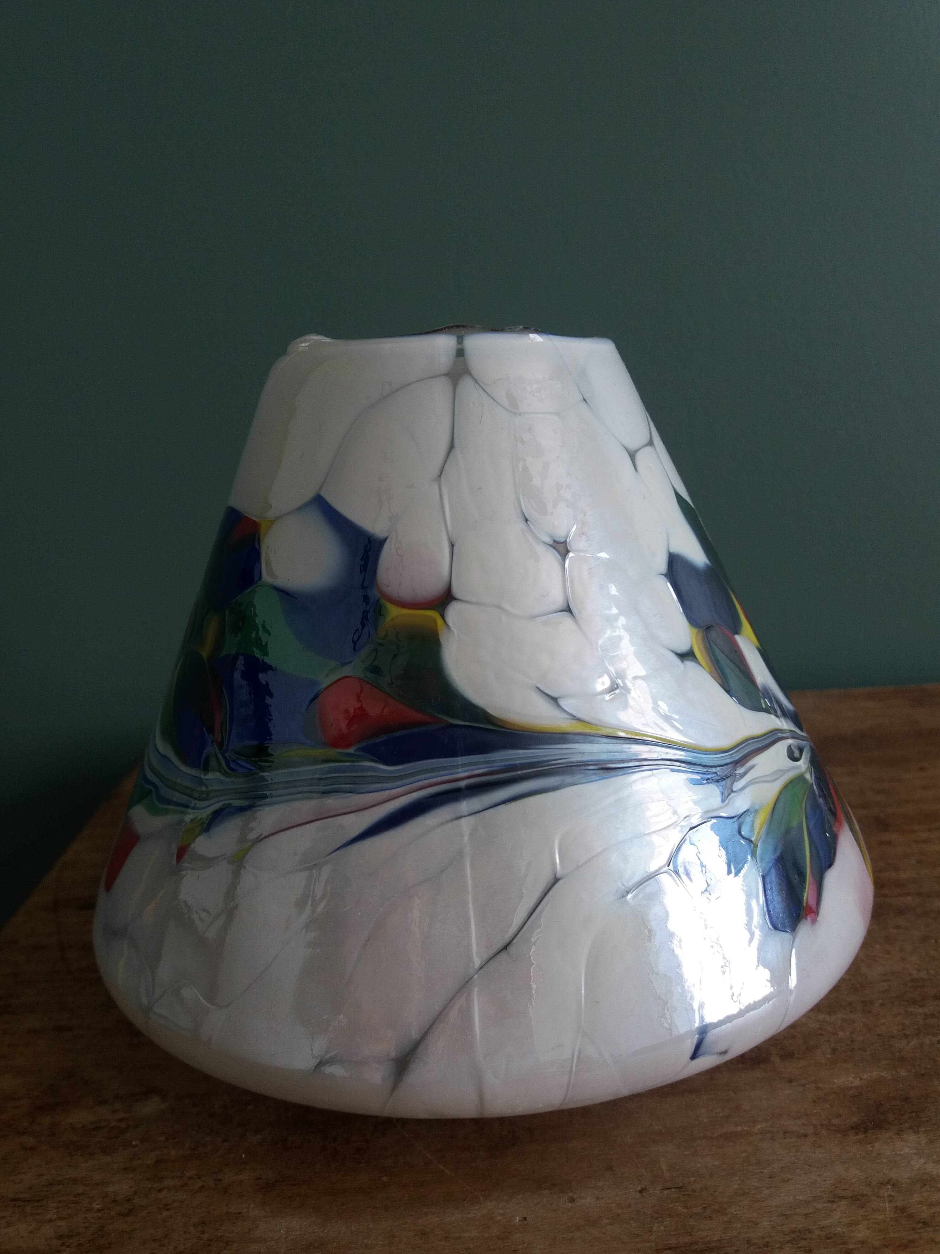 Colored glass lampshade