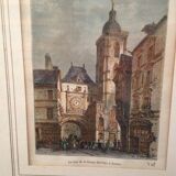 Engraving Rouen, Place de L'horloge