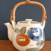 Asian style teapot with bamboo handle