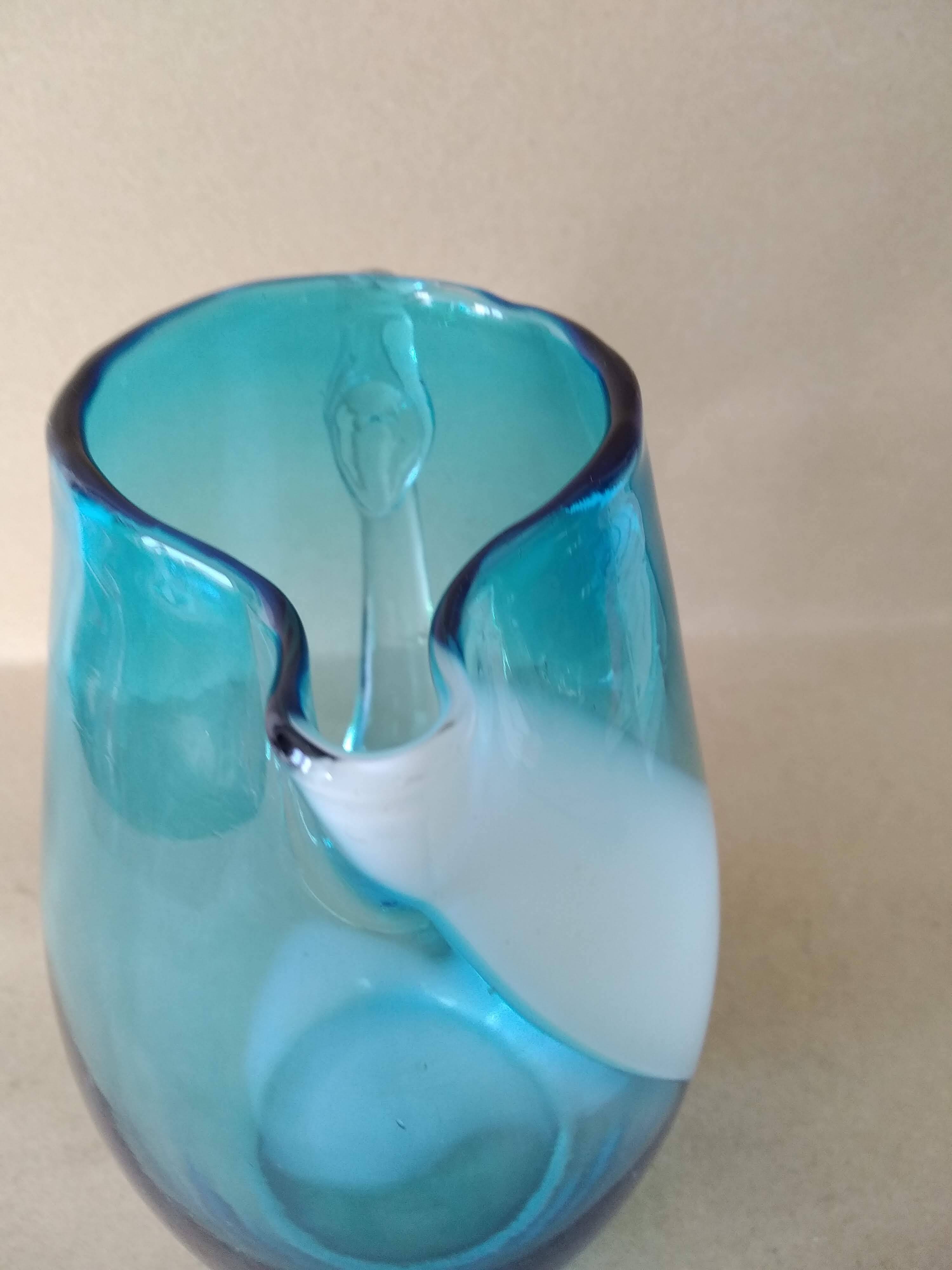 DLG Murano blown glass pitcher