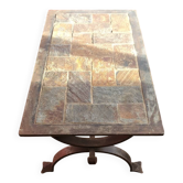 Blacksmith coffee table made of wrought iron and slate.