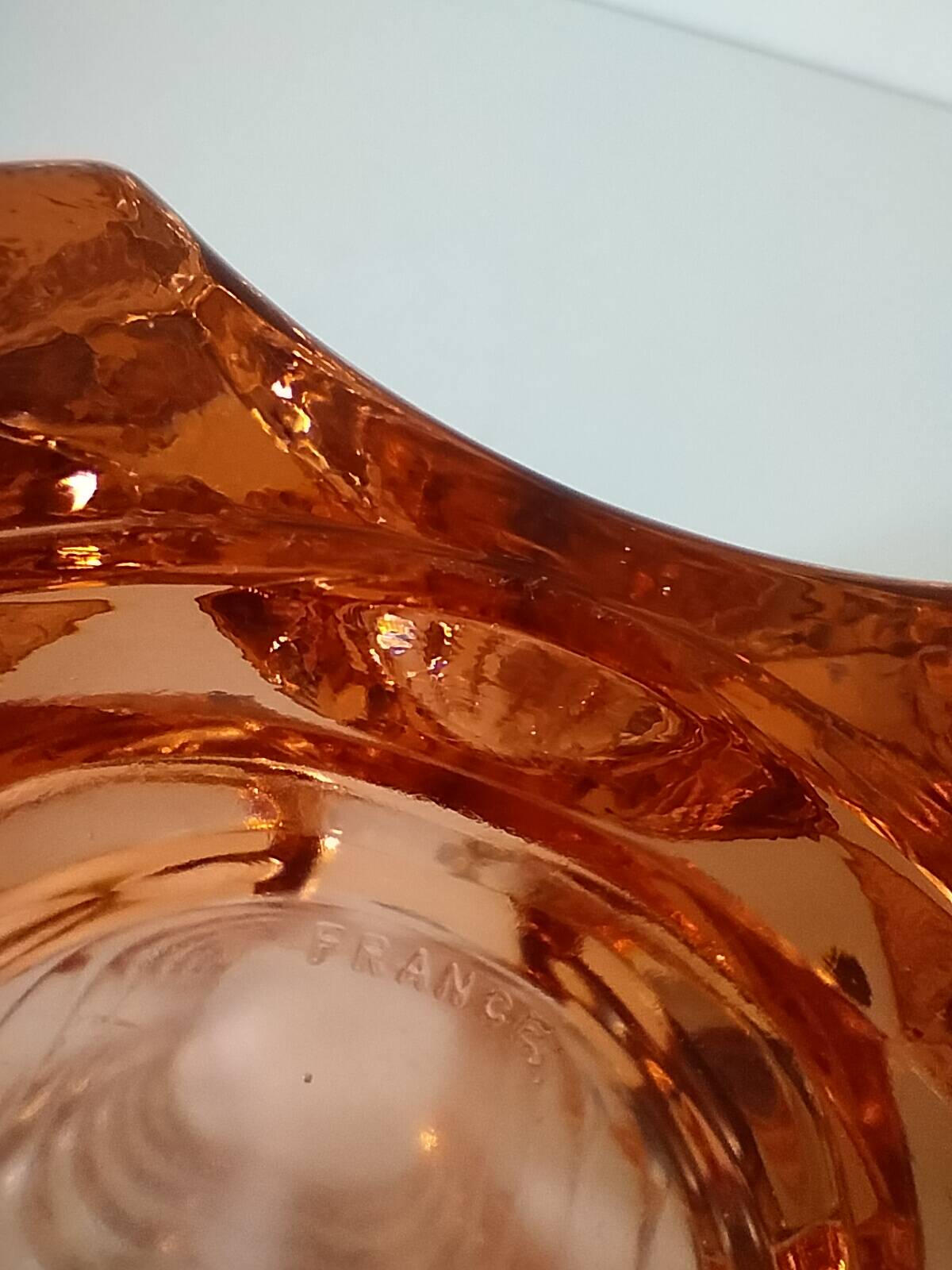 Vintage pink pressed glass vase – Windsor Rosaline model by Luminarc