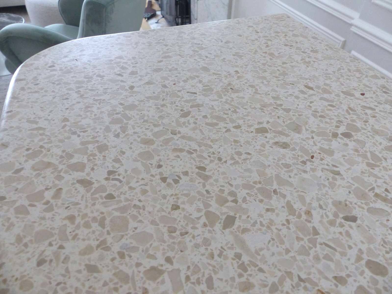 Contemporary bar in solid oak & double terrazzo top - Unique piece