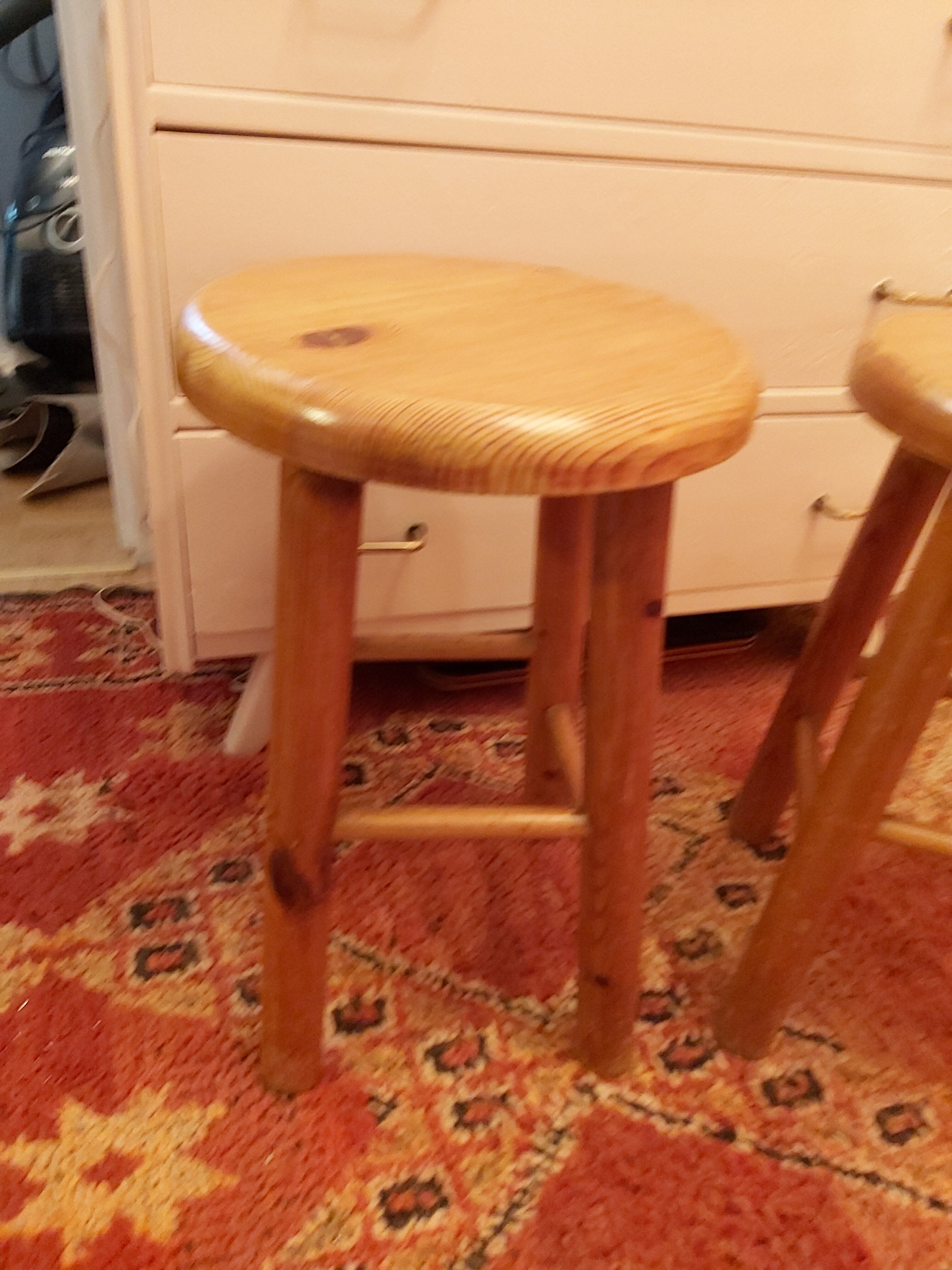 Pair of vintage wooden stools