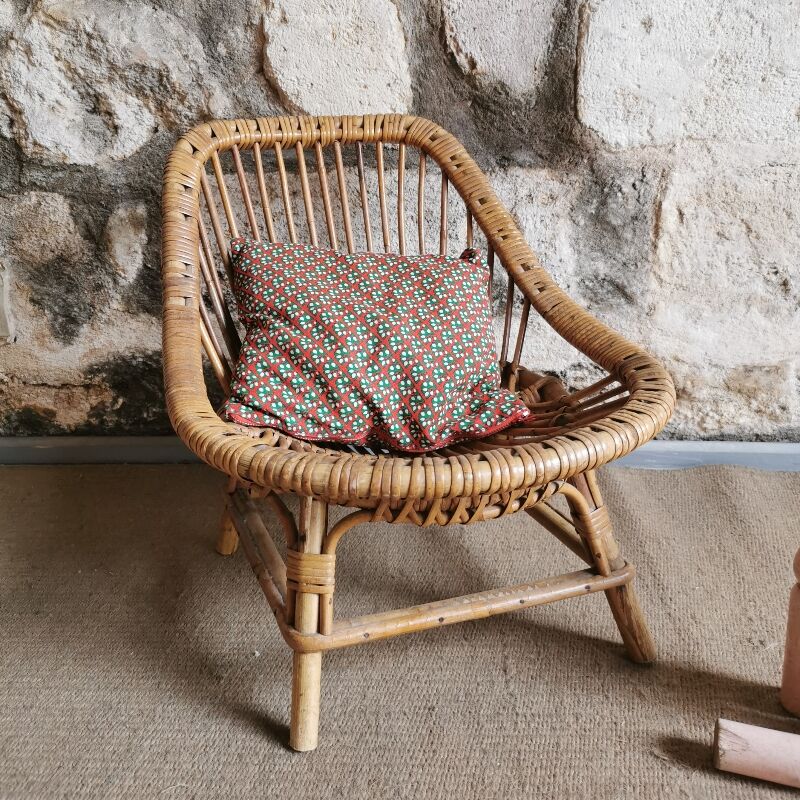Rattan armchair for children