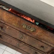 Commode Empire plateau en acajou et marbre