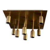 Lampe de plafond ou murale en laiton vintage allemande de Sölken, années 1970