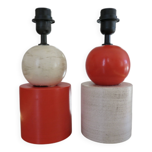 Paire de lampes en céramique