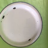 Set de 4 plats tole émaillée blanc