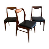 Trio of Danish chairs by Kai Lyngfeldt Larsen 60s, reupholstered