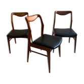 Trio of Danish chairs by Kai Lyngfeldt Larsen 60s, reupholstered