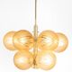 Lustre Sputnik Kaiser en opaline et laiton, Allemagne, années 1970