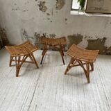 Set 3 rattan stools
