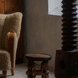 Decorative stool carved from African hardwood / Tribal art piece, mid-20th century