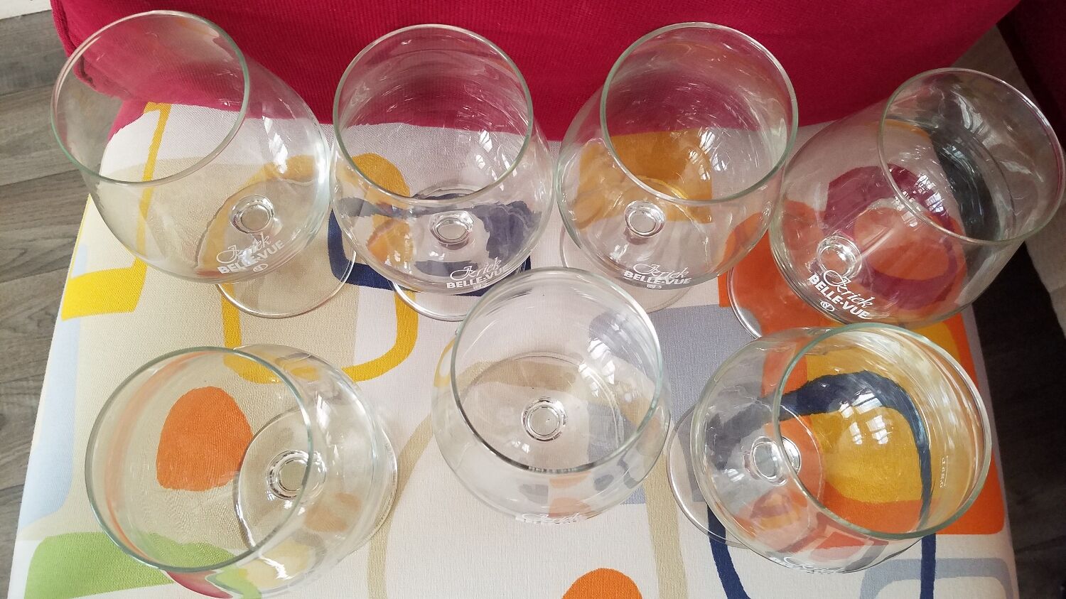 Lot of 7 vintage beer glasses "kriek gueuze belle-vue"