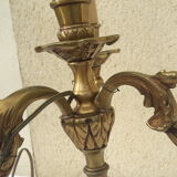 Lampe chandelier en bronze  4 feux