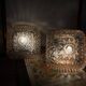 Square wall sconces ceiling light amber glass gold