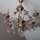 Bronze and crystal chandelier 6 fires